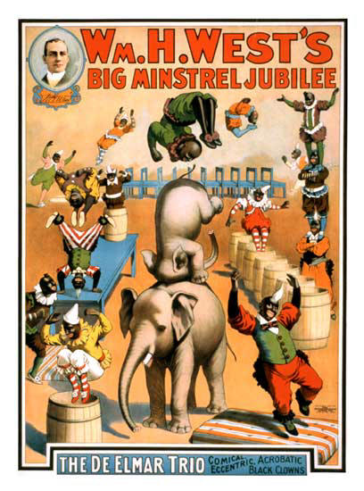 A poster advertising a circus minstrel show.